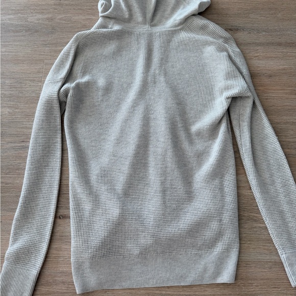Vince Light Gray Zip Up Hooded Sweater - Picture 2 of 7